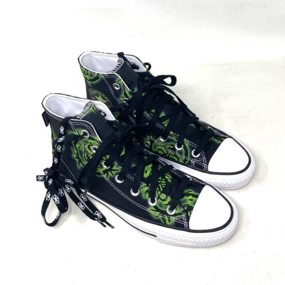 Converse CONS Pro High Canvas Black Green Shoes Women's Skate Sneakers A04140C - Picture 3 of 9